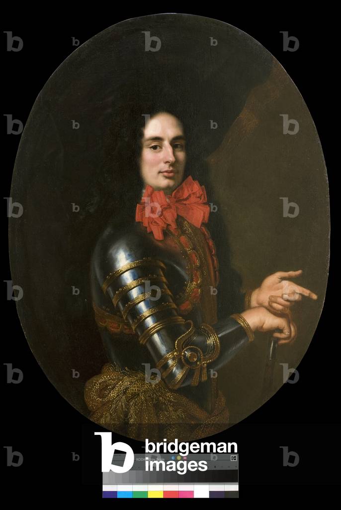 Portrait of a Gentleman with Armour and a red scarf, 1650-70 (oil on canvas)