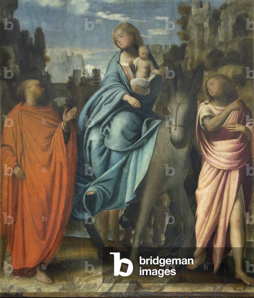 Flight to Egypt - Flight into Egypt, c.1520-22 - by Bramantino, Bartolommeo Suardi (1450/55-c.1536) - Santuario Madonna del Sasso, Orselina, Locarno, Switzeland