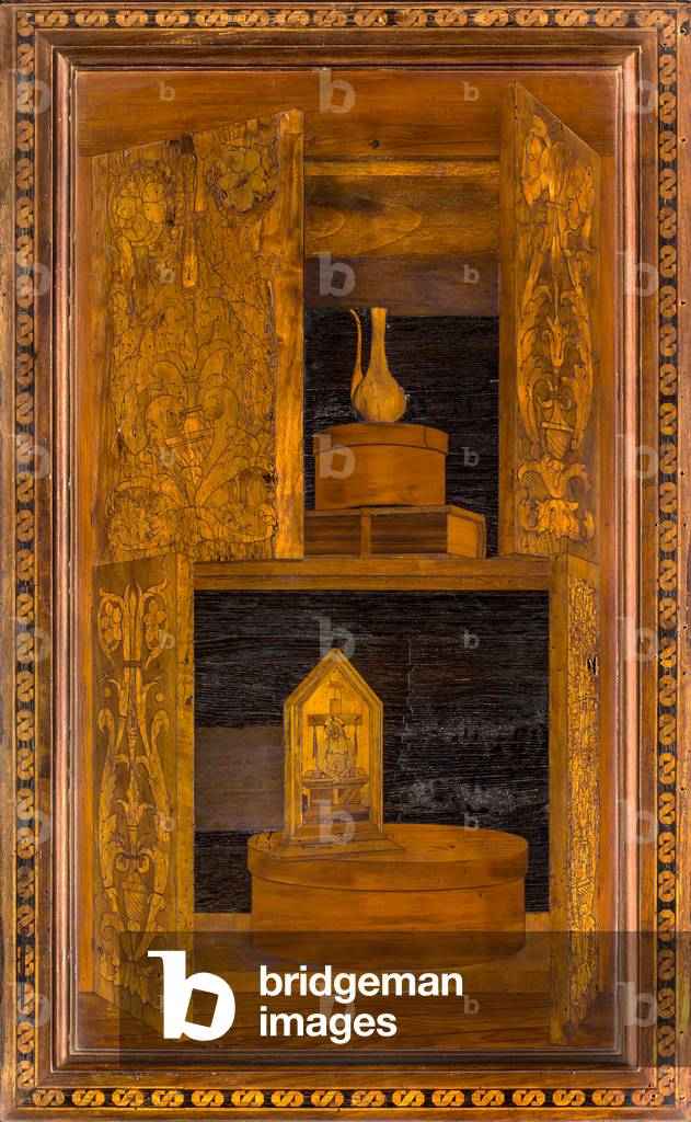 Lignaean Canonical Choir, Inlaid by Giovanni Maria Platina 1484, Superior Stall