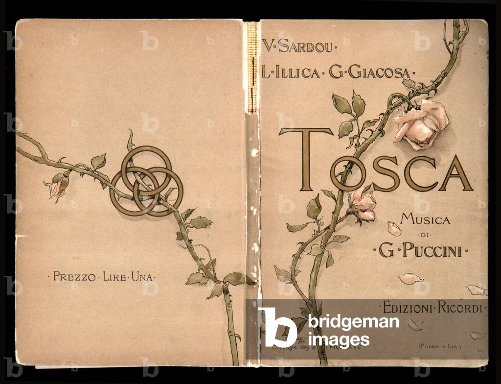 Cover, Libretto della Tosca by Giacomo Puccini, Edizione Ricordi, Italy, 1899