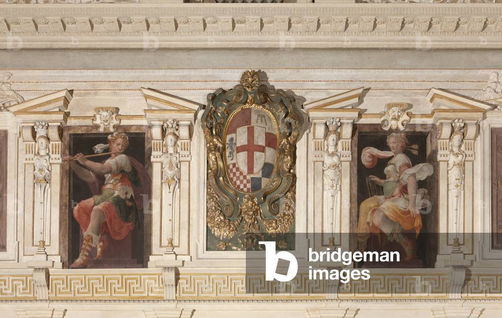 Allegorical Figures and coat of arms of Marino family