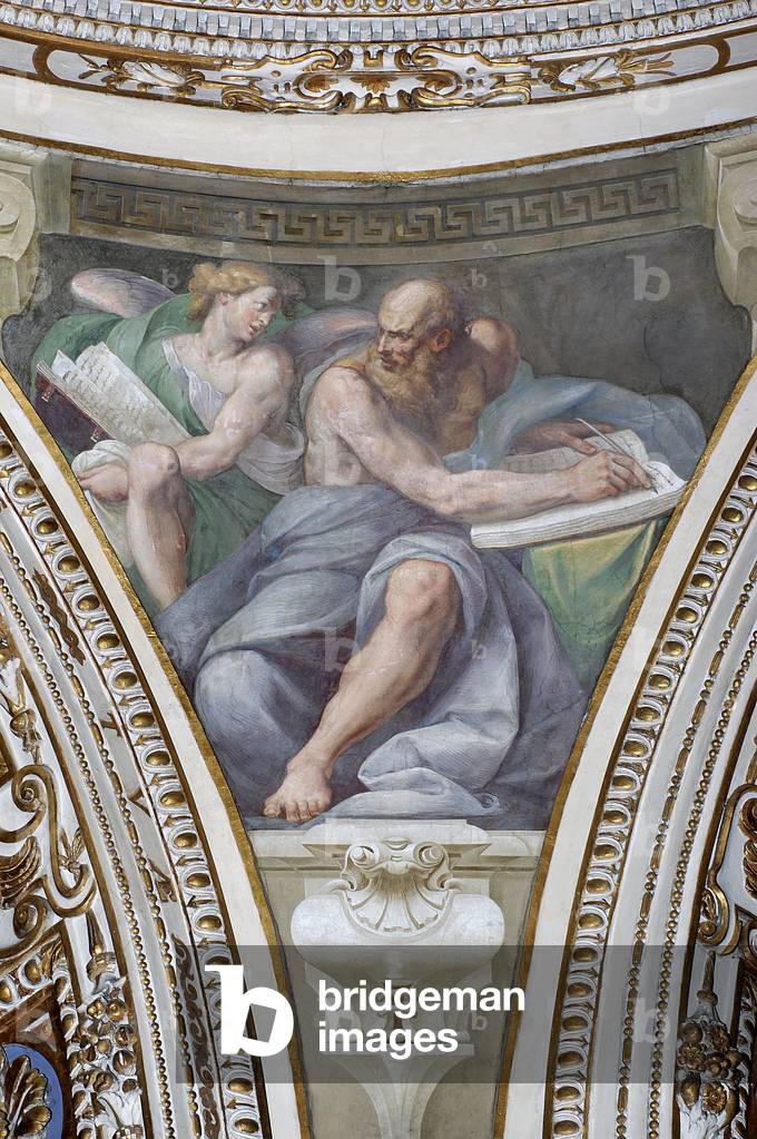 Representation of Saint Mathieu Fresco by Daniele Crespi (1597-1630) Cupola of the Church of San Vittore al Corpo, Milan, Italy