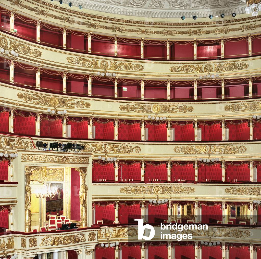 Interior view of Teatro La Scala, Milan, Italy (photo)