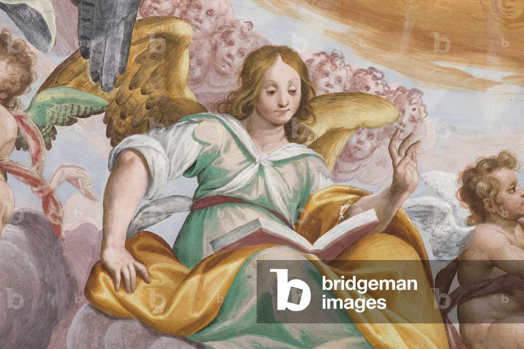 Angel and putti (fresco) (detail of 3496733)