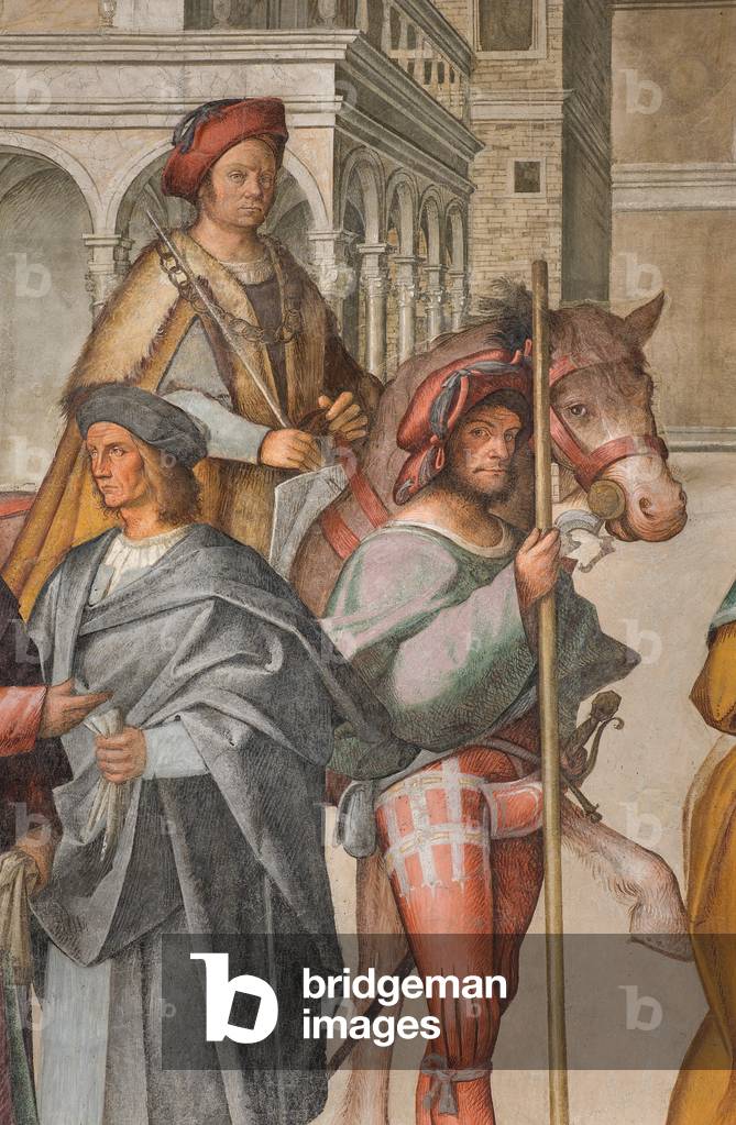 Central Nave, First North Span, Meeting of St. Joachim and Sant'Anna at the Porta Aurea, Boccaccio Boccaccino 1514-15, Detail