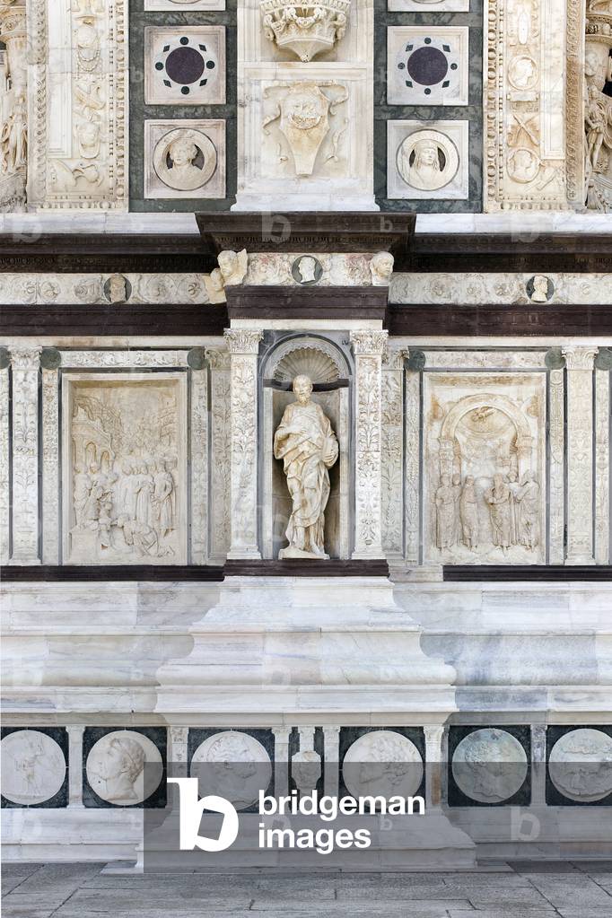 Detail of the exterior of Certosa di Pavia, Province of Pavia, Lombardy, Italy (photo)