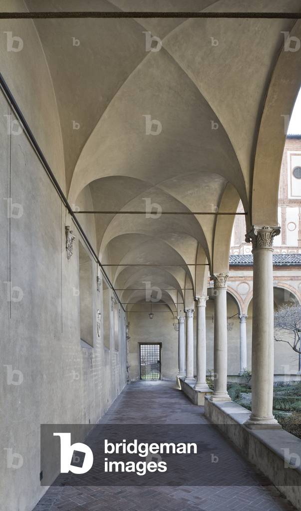Cloister, Palazzo Brera, Milan, Lombardy, Italy (photo)