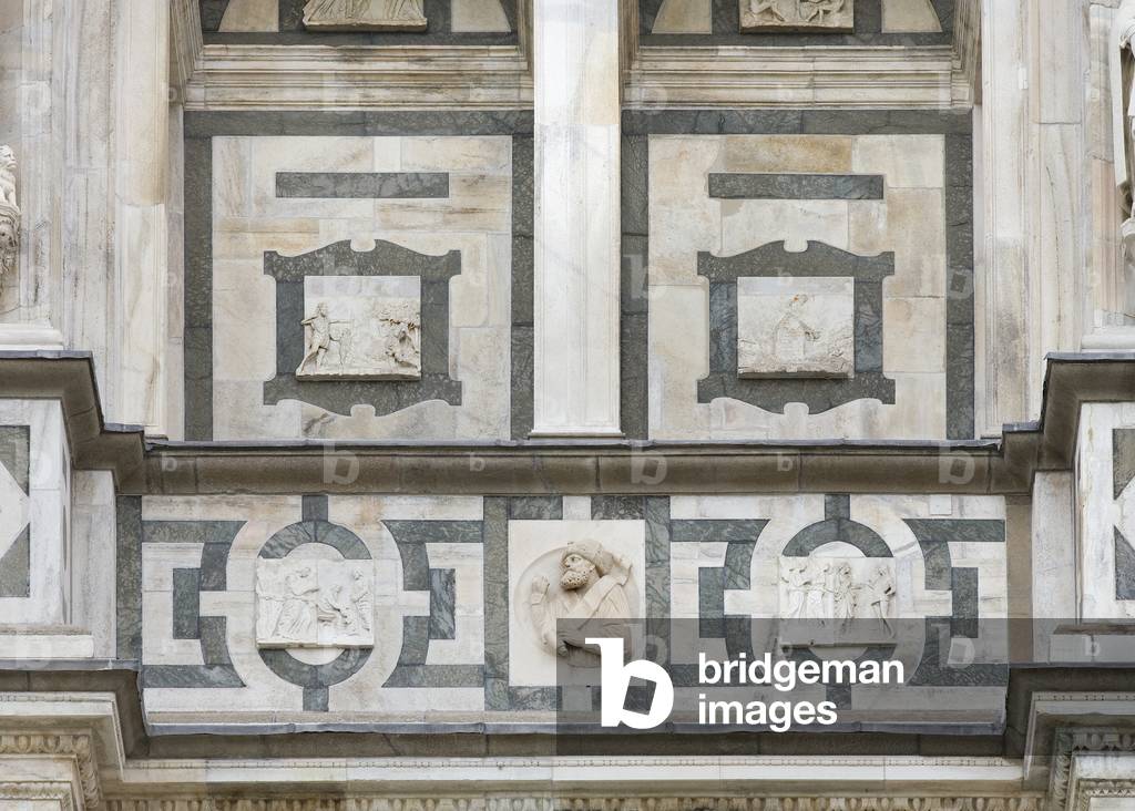 Detail of the exterior of Certosa di Pavia, Province of Pavia, Lombardy, Italy (photo)