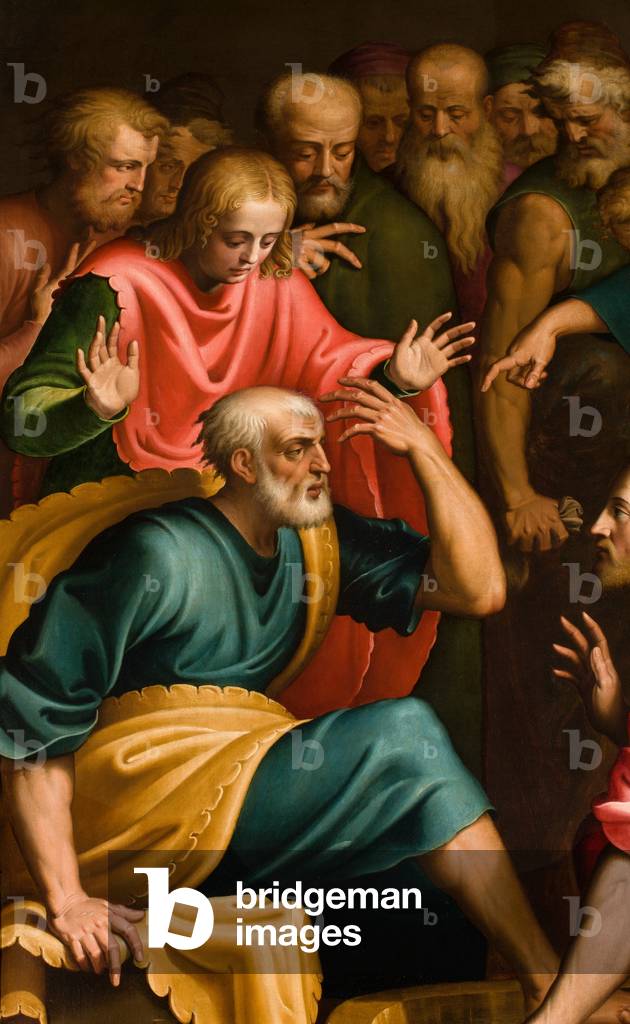 Chapel of the SS Sacrament, First span south side, Bernardino Campi, Lavender of the Feet, Detail 1569