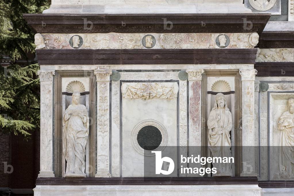 Detail of the exterior of Certosa di Pavia, Province of Pavia, Lombardy, Italy (photo)