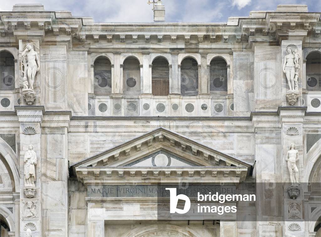 Detail of the exterior of Certosa di Pavia, Province of Pavia, Lombardy, Italy (photo)
