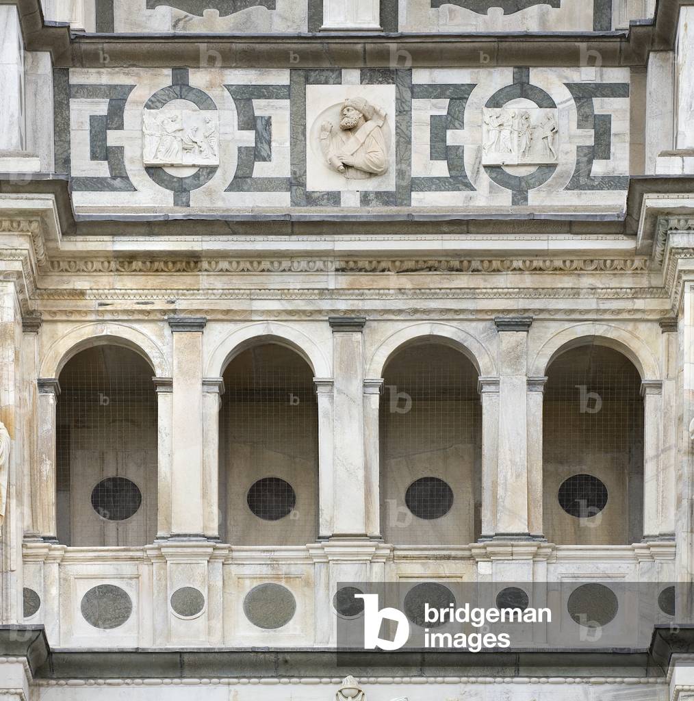 Detail of the exterior of Certosa di Pavia, Province of Pavia, Lombardy, Italy (photo)