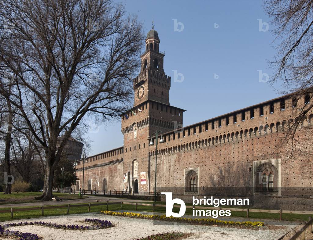 View of the castle of the Sforza (Castello Sforzesco) in Milan, Italy Photography