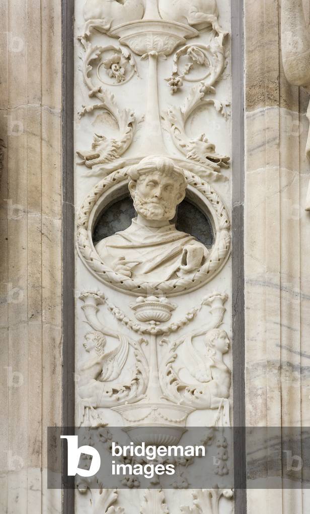 Detail of the exterior of Certosa di Pavia, Province of Pavia, Lombardy, Italy (photo)