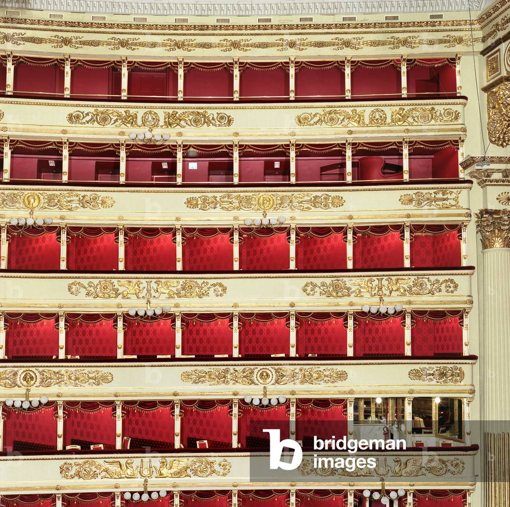 Interior view of Teatro La Scala, Milan, Italy (photo)