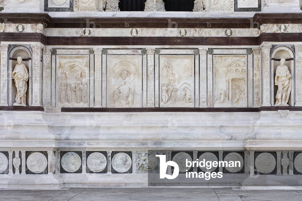 Detail of the exterior of Certosa di Pavia, Province of Pavia, Lombardy, Italy (photo)