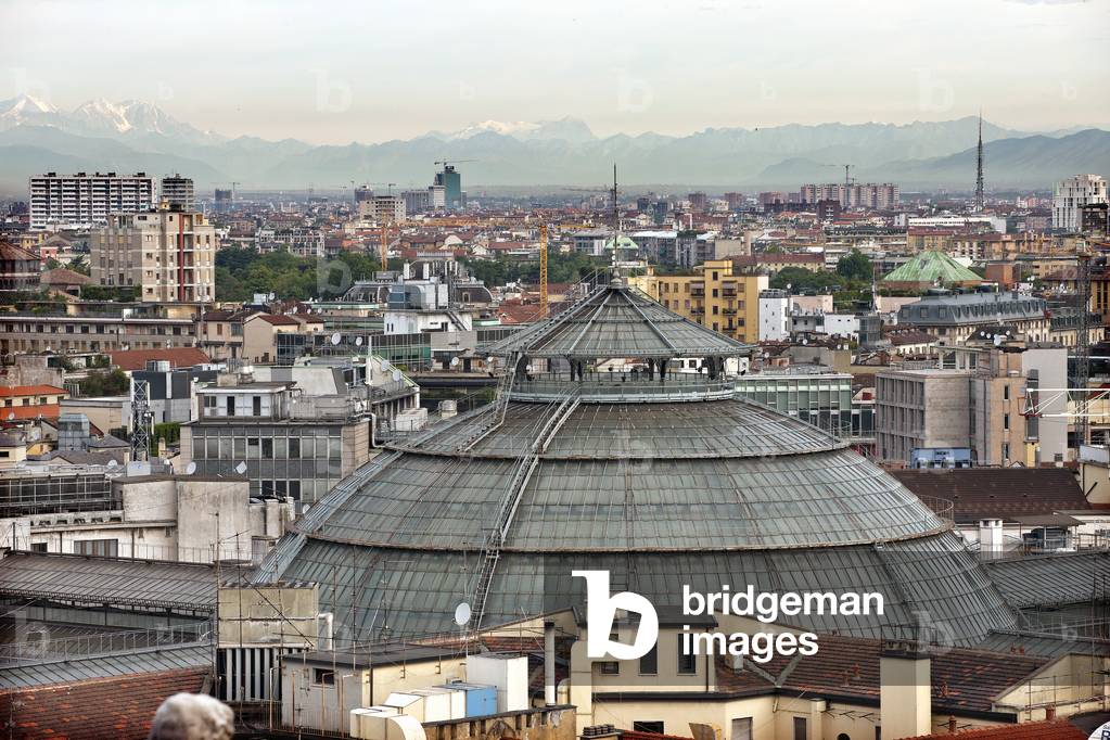 View of the top of Galleria Vittorio Emanuele II, Milan, Lombardy, Italy (photo)