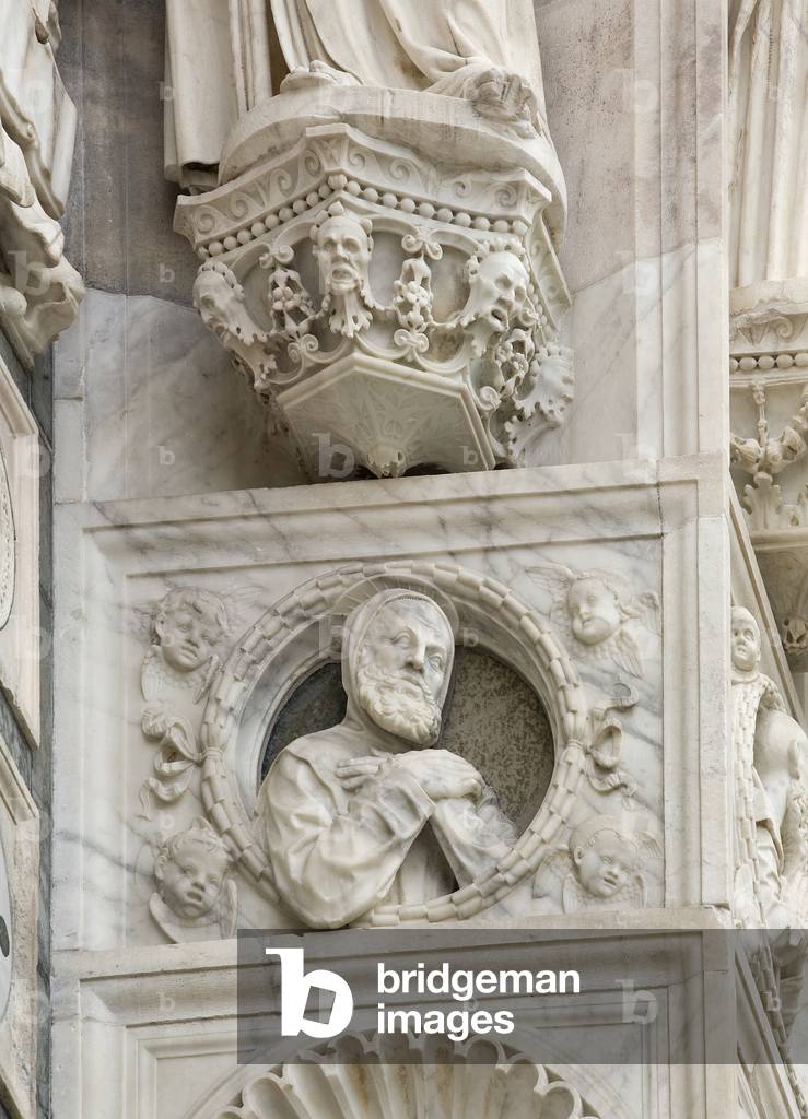 Detail of the exterior of Certosa di Pavia, Province of Pavia, Lombardy, Italy (photo)