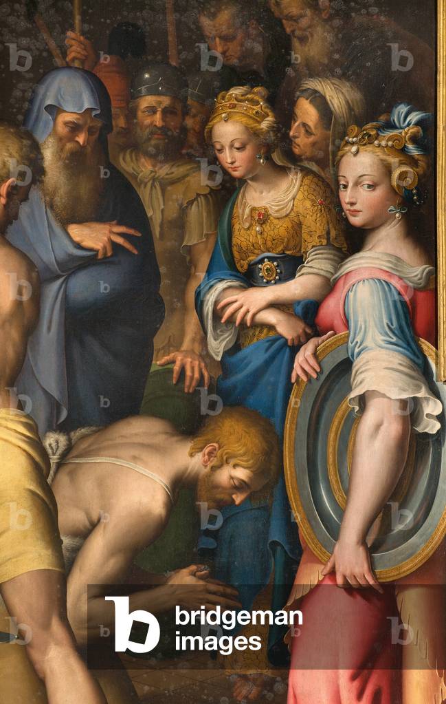 Chapel of Our Lady of the People, Second span north side, Bernardino Campi, Decollation of the Baptist 1569, Detail