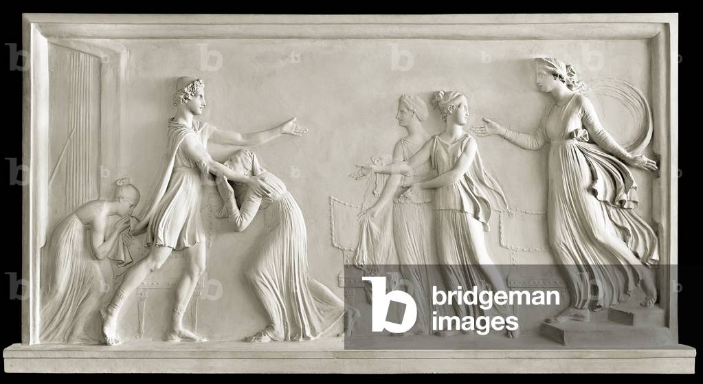 The Return of Telemaque (Return of Telemachus) Plaster Relief by Antonio Canova (1757-1822) 1787-1790 Private Collection