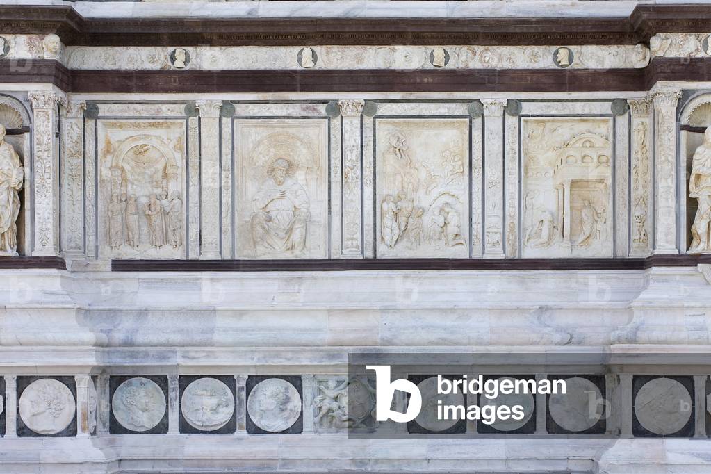 Detail of the exterior of Certosa di Pavia, Province of Pavia, Lombardy, Italy (photo)