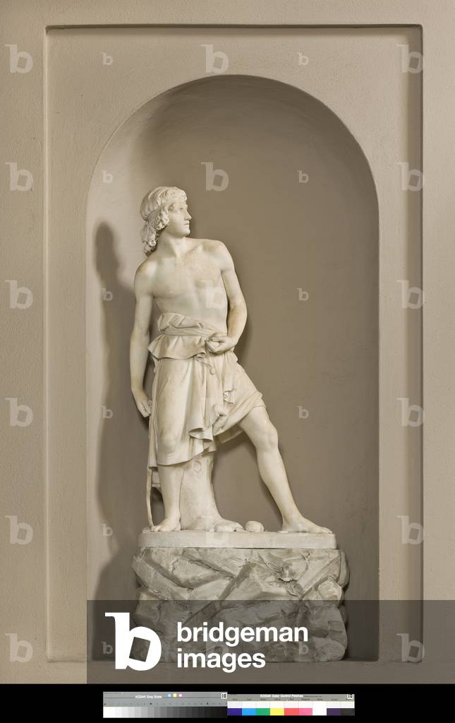 David with the sling, 1858 (marble)