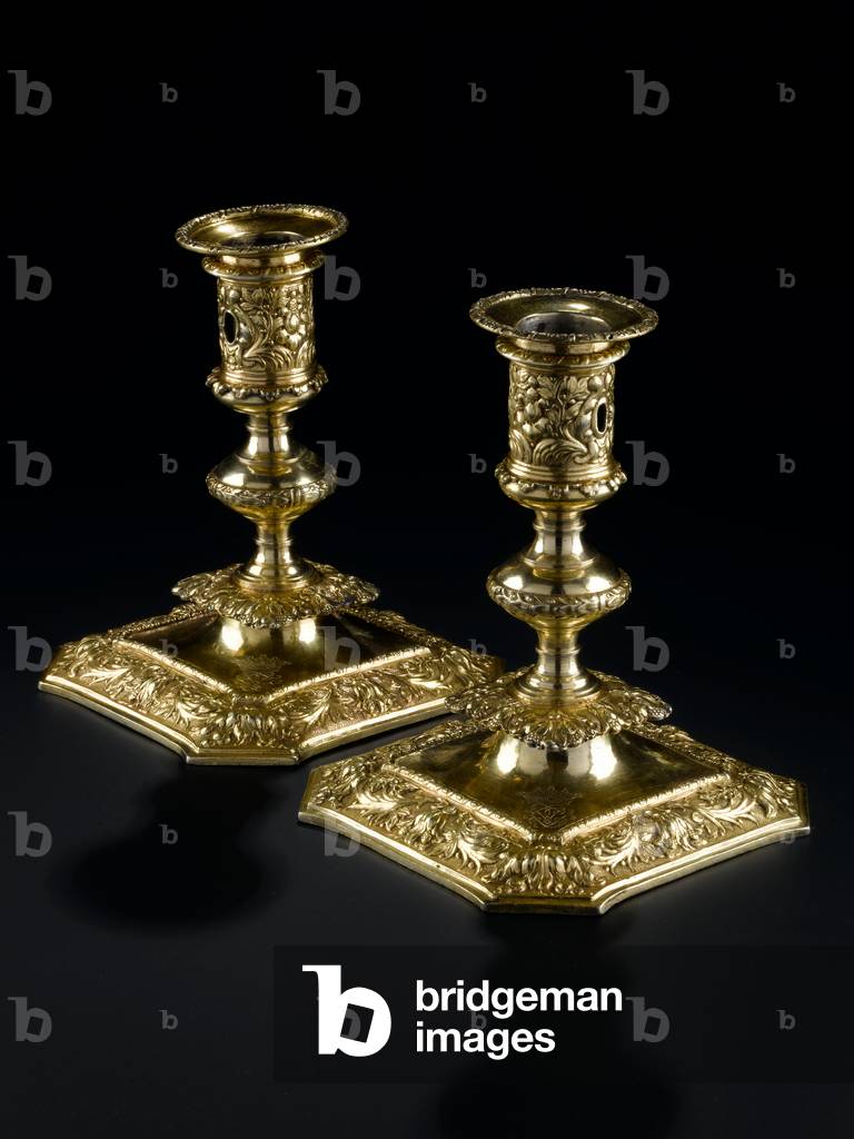 Silver-gilt candlestick with detachable nozzle, from the Lennoxlove toilet service, owned by Frances Teresa Stewart, Duchess of Richmond and Lennox: French, Paris, by Pierre Masse, 1661 - 1662 (A.1954.8 P-Q)