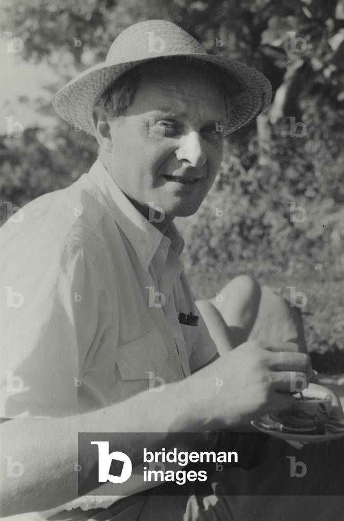 Sir Stephen Spender in Guarujá, São Paulo, Brazil (b/w photo)