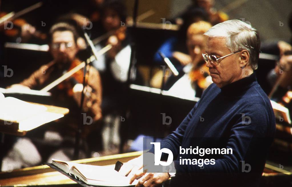 Dietrich Fischer-Dieskau  in concert with the Orchestre National de France, December 1988.  DF-D - German opera singer b. 28 May 1925
