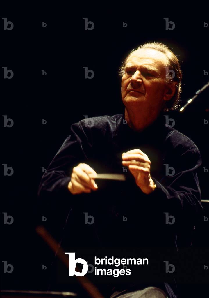 Jerzy Semkov conducting, Paris, 1996. Polish conductor, b. 1928. February 1996
