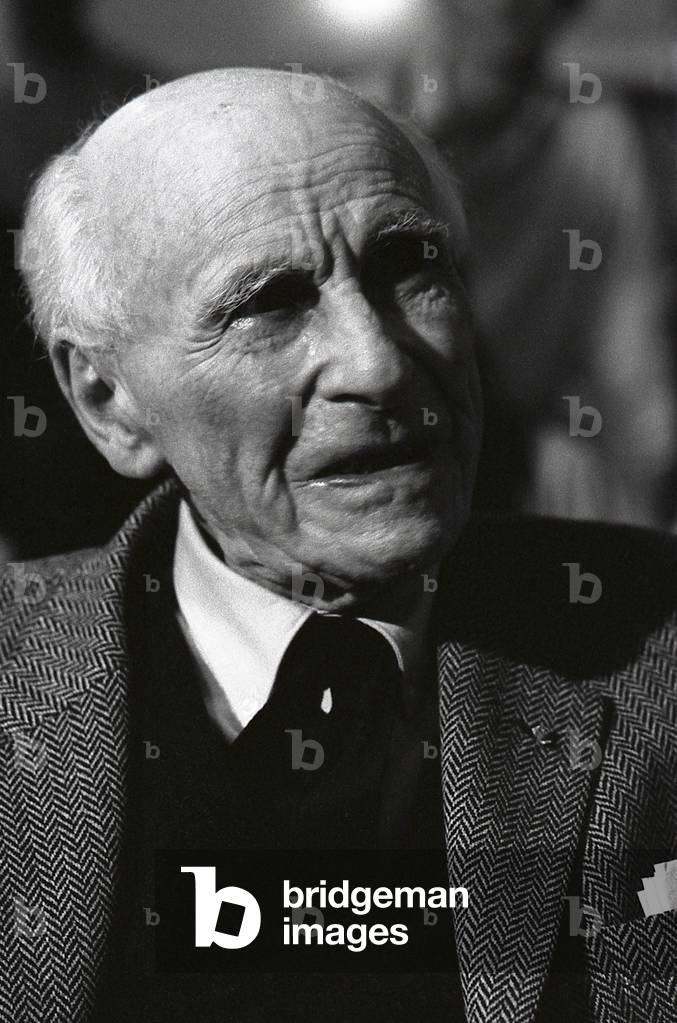 Francis Ponge. Portrait photograph taken in Paris, 1982. French poet, 1899-1988.