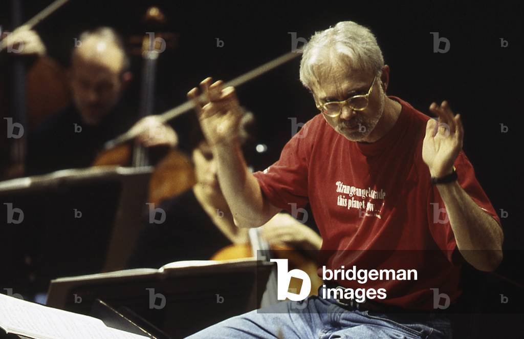John Adams - portrait of the American composer and conductor, January 2002. b. 15 February 1947
