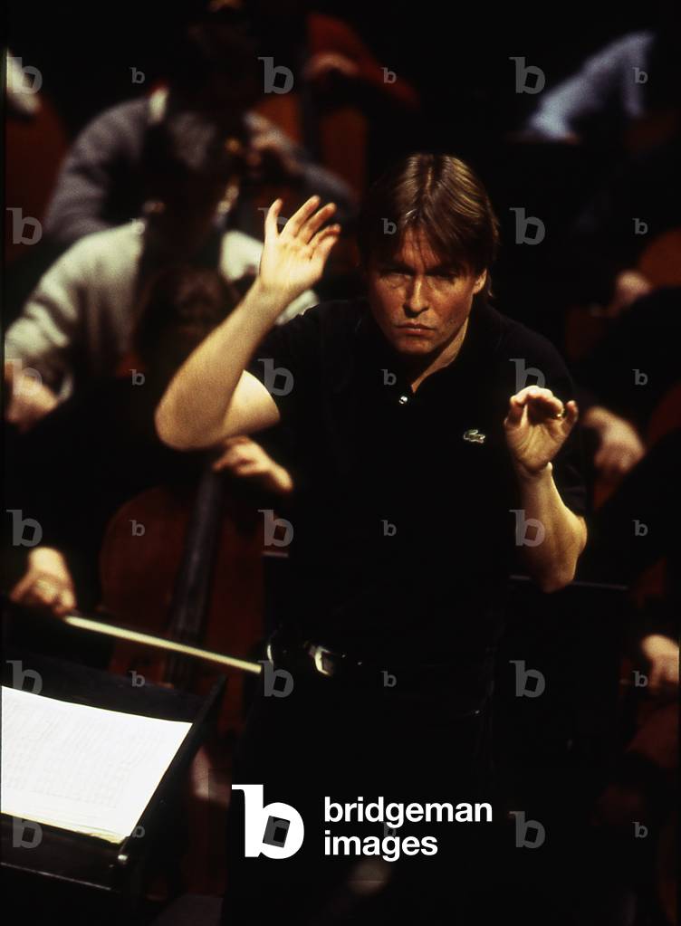 Esa - Pekka Salonen conducting in 2003. Finnish conductor and composer, b. 30 June 1958 -.