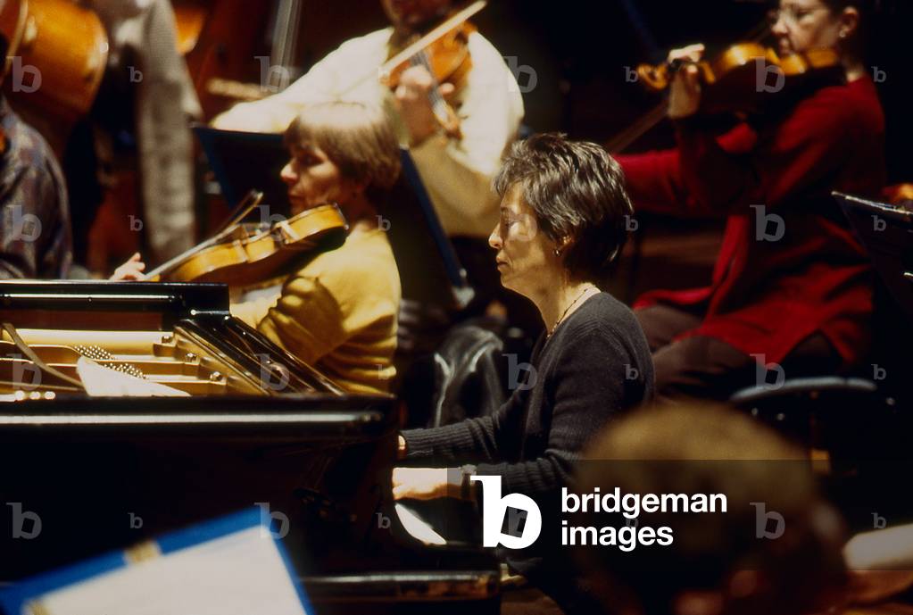 Maria João Pires - portrait of the Portuguese pianist rehearsing with the Orchestre de Paris, in Paris, France in October 1998. b. 23 July 1944.