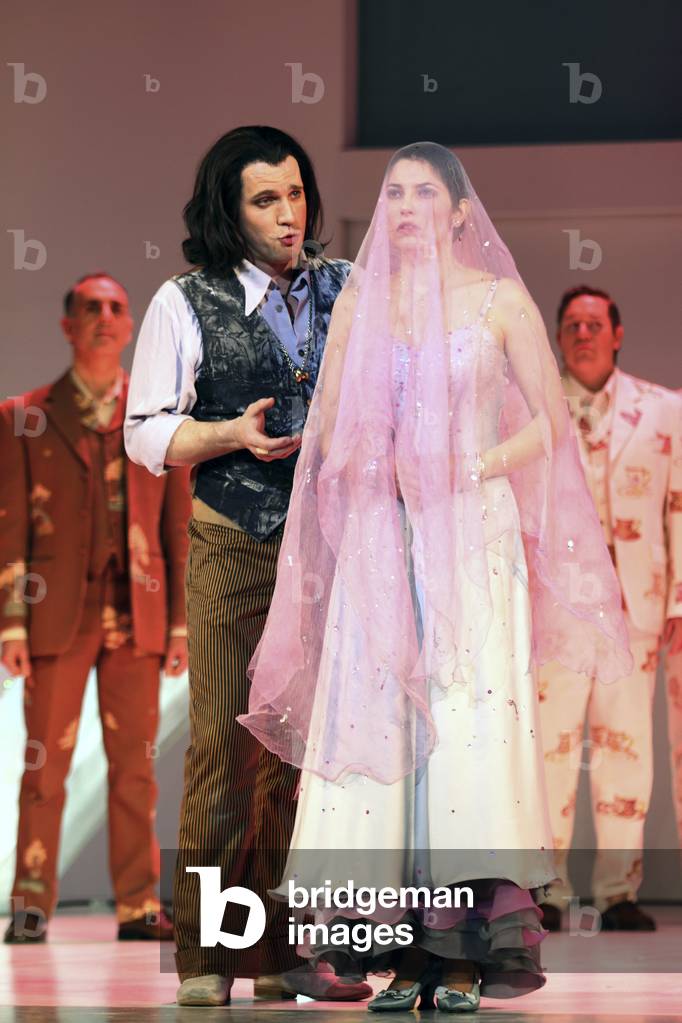 Stéphane Degout and Vivica Génaux on stage in Paris, France, 2010 (photo)