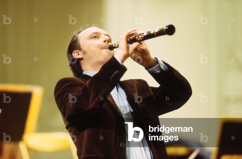 François Leleux - portrait of the French oboist performing in Paris, France, January 2003.  B. 1971.