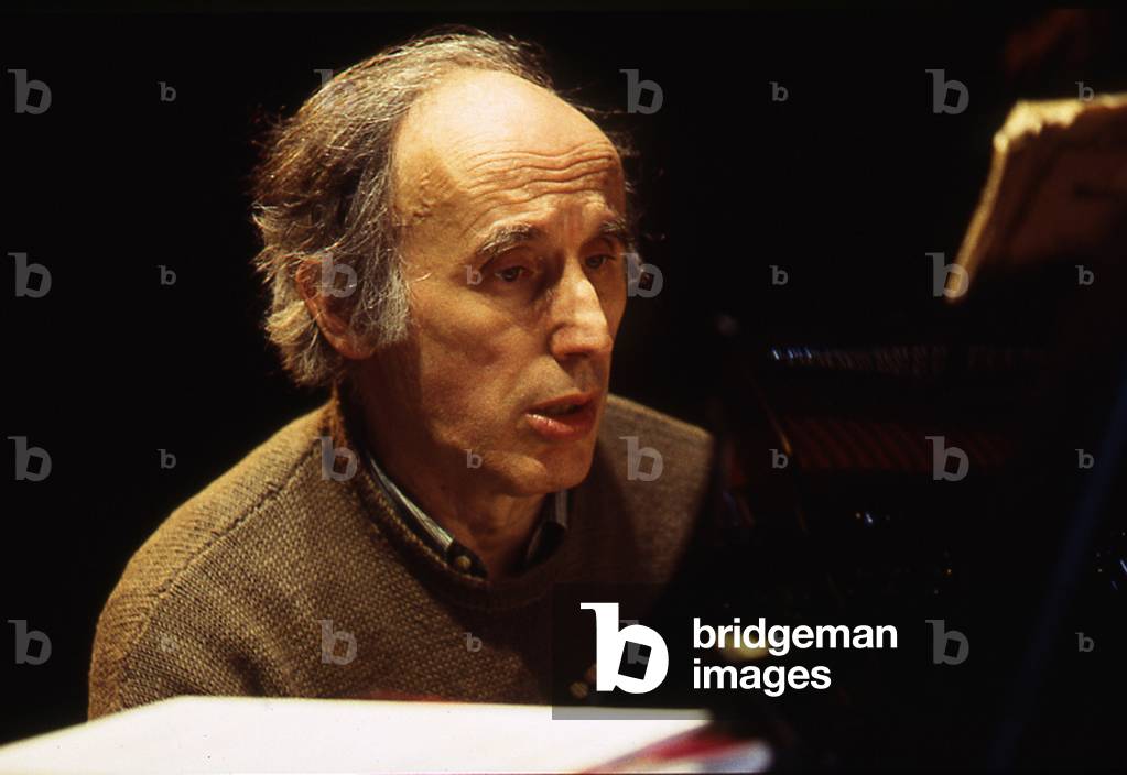 Bruno Canino - portrait of the Italian pianist and composer playing the piano, March 2001. b. 2 January 1936.