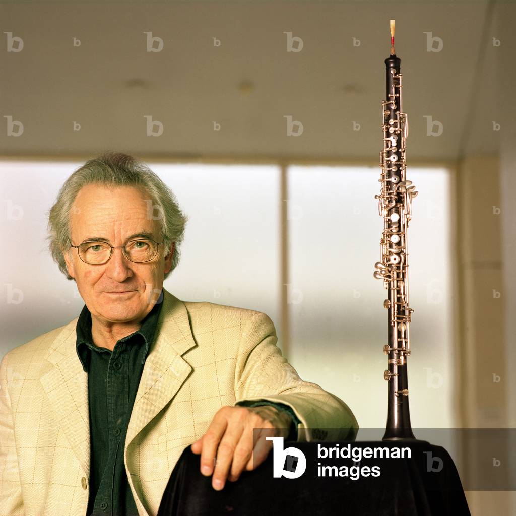 Maurice Bourgue -   French oboist with an oboe, 2006. b.1939.