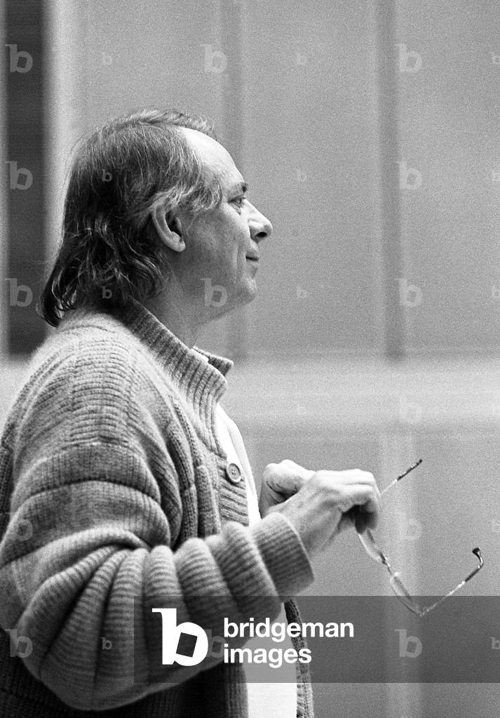 Karlheinz Stockhausen, 1987 (b/w photo)