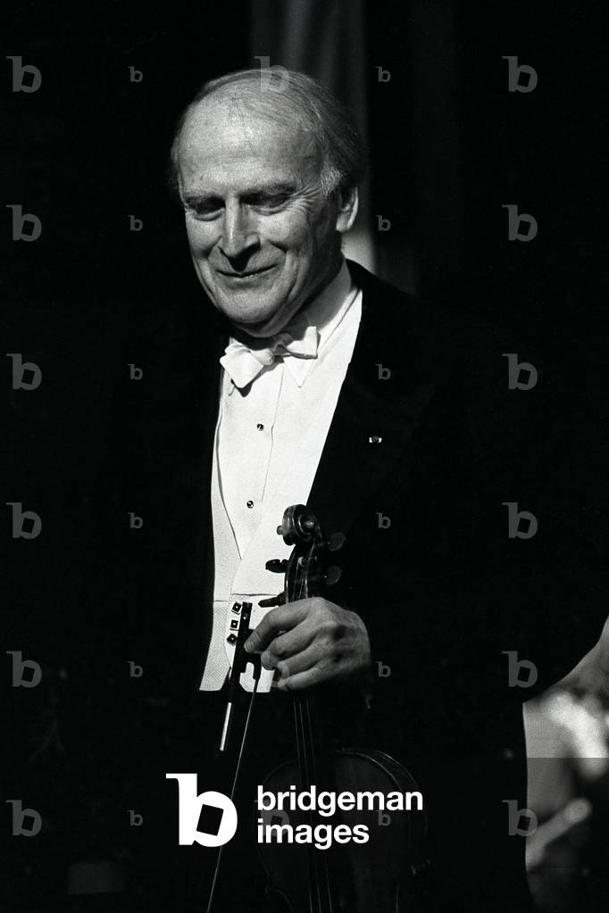 Yéhudi Ménuhin - Portrait of Américan violonist (1916 1999) - Paris 1987