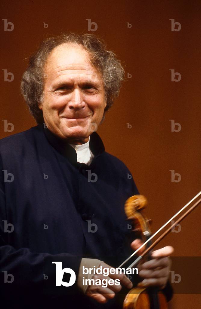 Ivry Gitlis - portrait of the Israeli violinist at the Salle Pleyel, Paris, France, March 1991. B. 22 August 1922