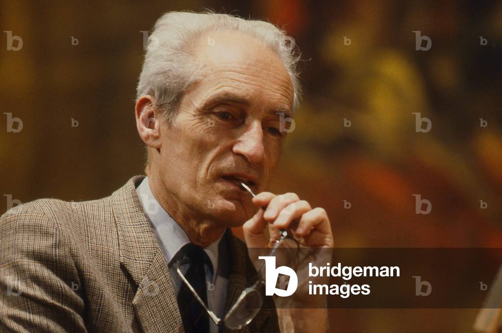 Gustav Leonhardt - portrait of the Dutch pianist, organist and conductor  in Paris, France, in 1990. b. 30 May 1928.