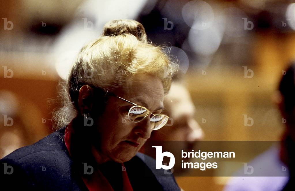 Yvonne Loriod in 1998, Paris, France. French pianist, composer and wife of Olivier Messiaen, 1924 - 2010