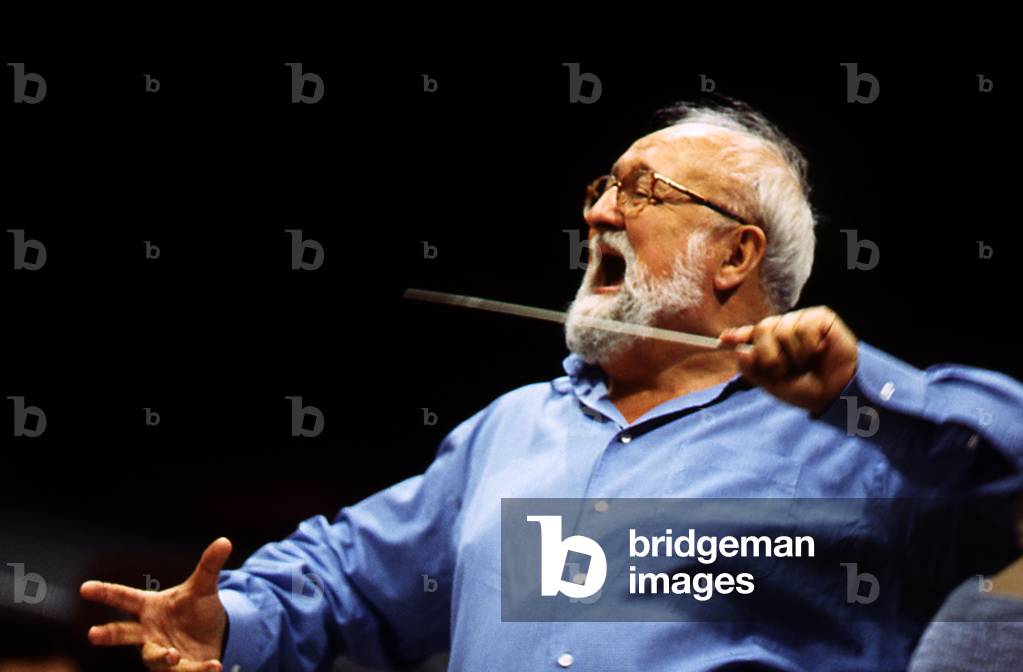 Krysztof Penderecki conducting the Orchestra Sinfonia Varsovia, Rouen, 2004. Polish conductor and composer, b. 23 November 1933.