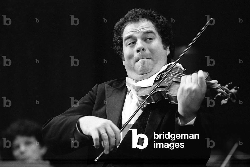 Itzhak Perlman, 1983 (b/w photo)