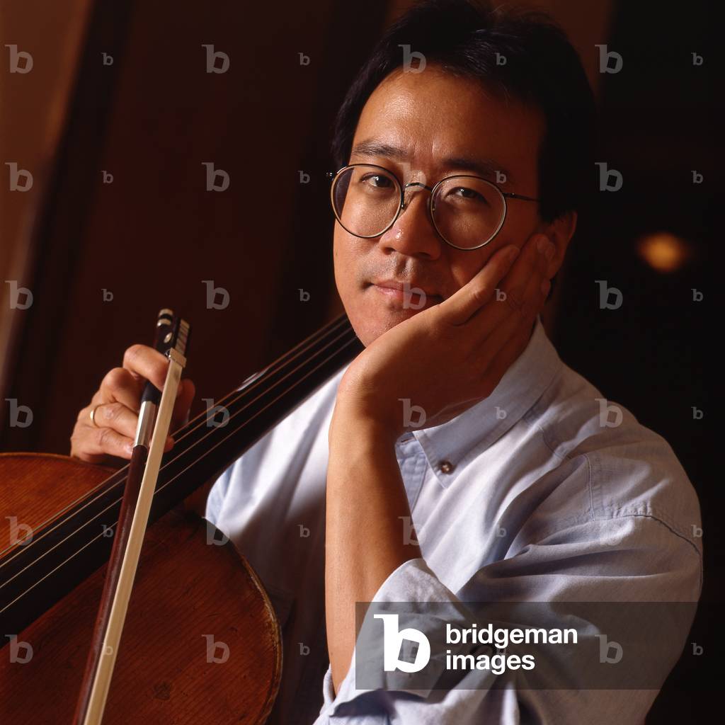 Yo-Yo Ma. Portrait photograph taken in 2003.  French-born American cellist (7th October 1955-).