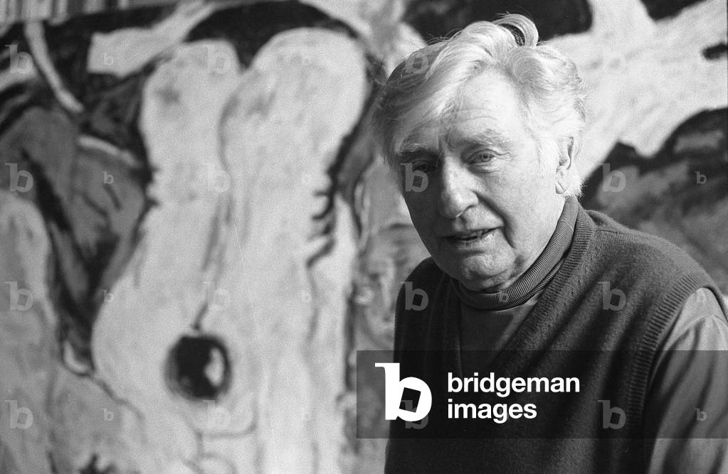 Edouard Pignon - French painter (1905 1993) in Paris in 1983 (b/w photo)