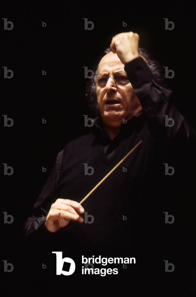 Eliahu Inbal - portrait of the Israeli conductor, conducting in 2002. b. 16 February 1936