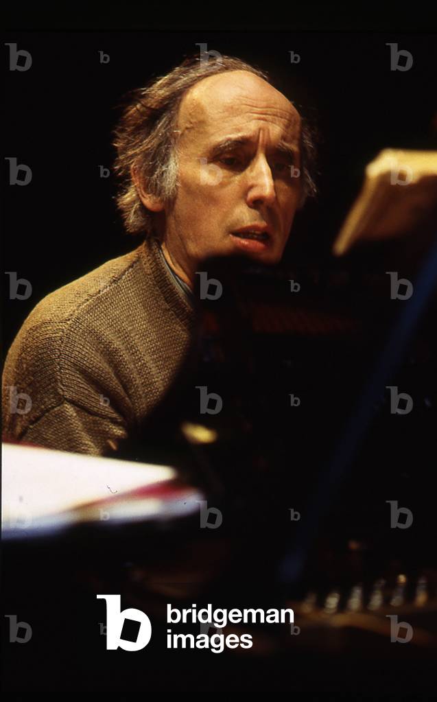 Bruno Canino - portrait of the Italian pianist and composer playing the piano, March 2001. b. 2 January 1936