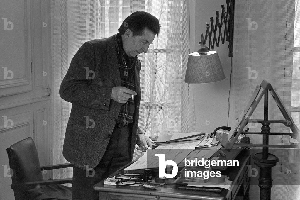 Henri Dutilleux - French composer - 1916 2013 - at his home in Paris - 1984
